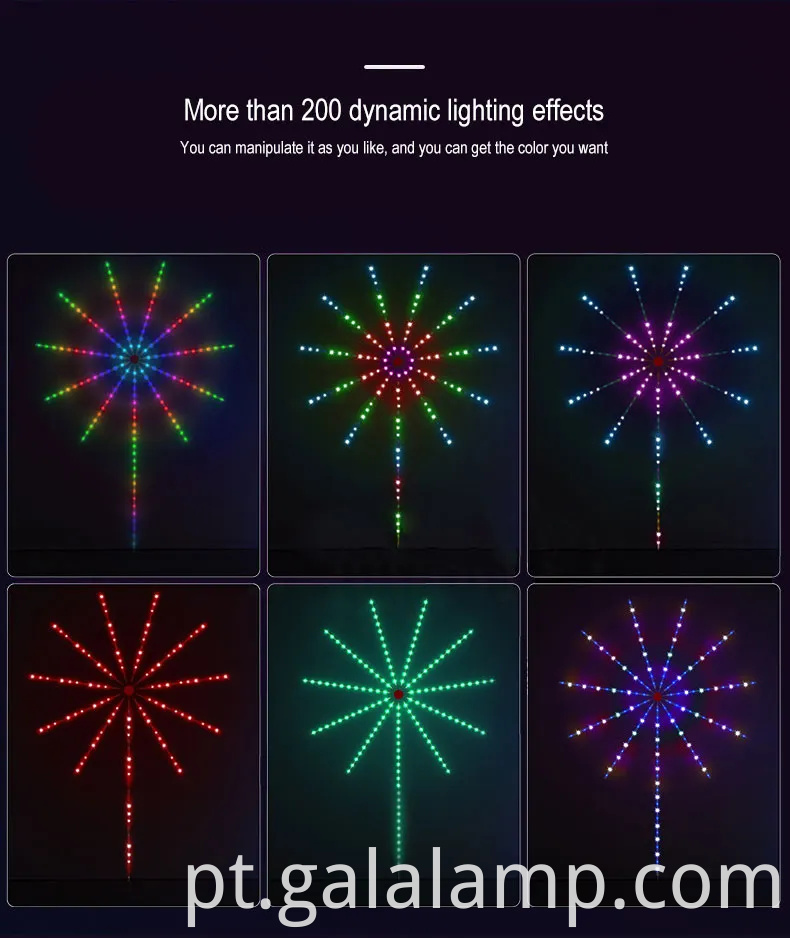 Luz de tira de fogos de artifício de fogos de artifício de LED de sinfonia colorida para decoração de casa